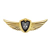 1Pcs Metal Car Trunk Fender Emblem Stickers Wings Side Mark Decor For Mitsubishi Asx Lancer 10 Outlander 3 L200 Xpander Pajero 4 auksas