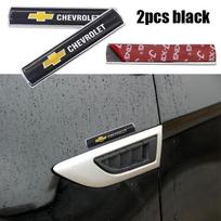 2pcs/1pair Chevrolet 3D metal Car Fender side logo Car door Rear Bumper tail door Emblem car door sticker Accessories juoda