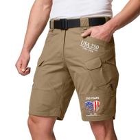 Mens Cargo Shorts with Multiple Pockets Adjustable Waistband USA 250 Years Print Outdoor Lightweight Design M