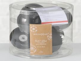 Komplet Czarne Bombki Choinkowe 6 Sztuk 8 Cm Zestaw Ozdoby Na Choinkę