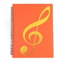 A4 Spiral Music Sheet Folder with Treble Clef Design Multi-Color Score Organizer for Musicians and Students Durable Sheet Music Holder One Size oranžinė