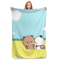 Bear Cartoon Cute Bubu Dudu Blankets Flannel Print  Breathable Lightweight Thin Throw Blankets for Bedding Travel Quilt 75x90cm