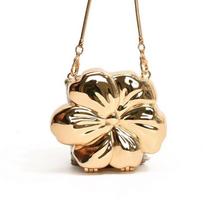 PVC Messenger Bag with Magnetic Buckle, Solid Color Gloss 1 Rose Gold Floral Acrylic Clutch Bag, Lily of The Valley Charm 2025 auksas