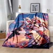 3D GUNDAM Robot Cartoon Soft Flannel Blanket for Bed Bedroom Sofa Picnic,Throw Blanket for Cover Office Christmas Gift 75x90cm