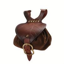 Soft Soft Leather Fanny Pack Light Weight Portable Hanging Bag PU Waist Belt Bag  Medieval Props žalia