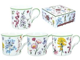 Komplet 4 Kubki Porcelanowe Meadow Time Łąka Kwiaty Zestaw Do Kawy