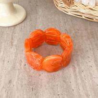 Hand-polished Marbled Stretch Bracelet Translucent Irregular Geometric Cuff  Summer Brunch Date Style 4