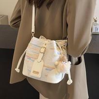 Bucket bag new summer messenger bag women's bag light luxury niche versatile high-end shoulder bag small bag pilkšvai balta