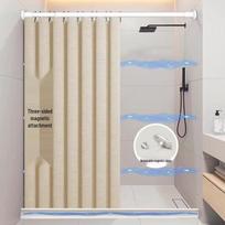 Punch-Free Magnetic Shower Curtain Set smėlio spalvos užuolaida