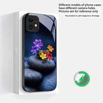 Small pebble flowers Suitable For iPhone 16E 17 Pro Max 15 Pro 14 13 Plus 12 mini 11 16 Air 17Pro magnetism Glass Phone Case iPhone 15 Pro Max