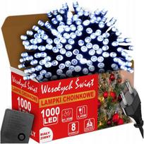 Lampki Choinkowe Biały Zimny 1000Led 8 Tryb Zew/Wew 63 Metry Na Choinkę