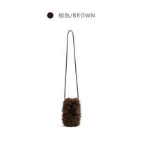 Orange girl Korean retro furry women's bag autumn and winter new messenger bag exquisite niche shoulder bag ruda