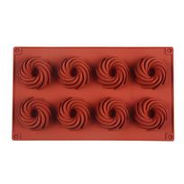 Silicone Cake Mold 8 Cavity Mini Spiral Shaped Cake Chocolate Bakeware 3D DIY Baking Dessert Mousse Decorating Moulds