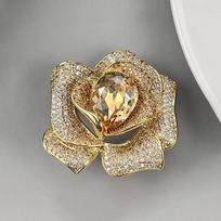 Fashion Exquisite Rhinestone Crystal Flower Brooch For Women Clothing Coat Jewelry Accessries Gifts