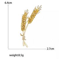 1Pcs Unisex Enamel Wheat Plant Pins Rhinestone Wheat Ear Brooches For Women Banquet Party Backpack Gifts Jewelry Accessories
