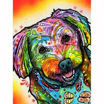 5D Diamond Embroidery Animal Colored Dog Head Cross Stitch Diamond Painting Round rhinestones Home Decor gift 20X30CM