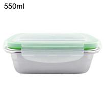 Talos 350/550/850/1800ml Nerūdijančio plieno pietų dėžutė Bento Pikniko maisto laikymo konteineris 550ML sidabras
