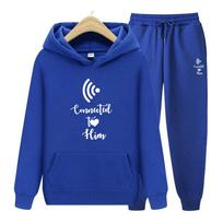Vyrai Moteriški megztiniai Sportiniai kostiumai Jogger madingi gobtuvėlių rinkinys Megztiniai Sportiniai kostiumai Vyrai Moteriški megztiniai su gobtuvu M