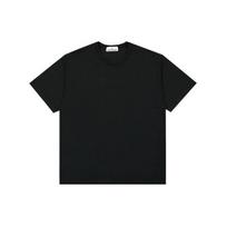 Stone Island Garment Dyed Embroidered Logo T-Shirt Black Men Tops 801520457-V0029 M