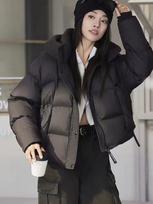 2024 Winter New White Duck Down Hooded Down Jacket for Women, Loose Short, Thickened Warm Coat S