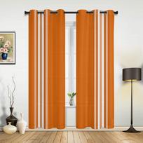 Oranžinės juostelės kaimiško stiliaus užuolaidos miegamojo, svetainės, virtuvės, vaikų kambario langams. Modernus namų dekoras. 135W x 60H(cm) x1 orange