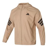 Adidas Sporto Gyvenimo Būdo Prekės Ženklo Logotipas Madingas Lauko Vėjui Atsparus Atsitiktinis Su Gobtuvu Striukė Vyriška Striukė Ruda JM6751 M beige