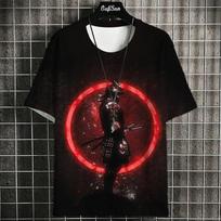 Summer Men's T-Shirt Japanese Samurai Print Casual O-Neck Short Sleeve 3d T-Shirts Street Cool Tops Oversized Male Clothing S