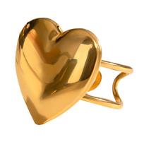 Adjustable Heart Photo Locket Rings Heart Storage Box Rings Opening Rings Stainless Steel Texture Suitable for Women