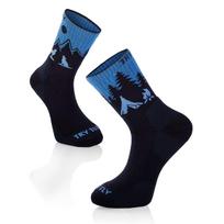 Pirin Hill merino vilnos žygio kojinės – vilko motyvas - Blue / 35 - 38