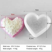 DIY Valentine's Day Love Rose Silicone Mold Handmade Soap Candle Making Supplies Heart Shaped Rose Aroma Gypsum Resin Mould