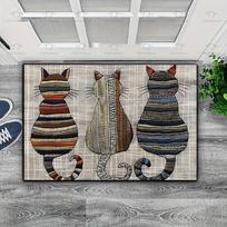 Mielas katės raštas Durų kilimėlis Subraižytas dažymas Namų dekoras Įėjimo kilimas Sveikinimo grindų kilimėlis Įėjimo kilimas Svetainės kilimai 40X60CM (1.3X2FT