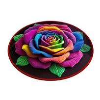 Floor Mat Quick-Drying Non-Slip Dot-Embossed Backing 3D Rose Flower Pattern Absorbent Bath Mat Bathroom Rug Soft 60cm B