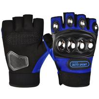 Motorcycle riding half-finger gloves One Size mėlyna