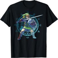 Legend of Zelda Link Geometrinis Meninis Šviečiantis Grafinis Marškinėliai Marškinėliai S juoda