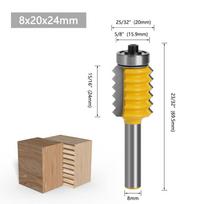 Daug dantų tenono jungties medžio apdirbimo freza 8 mm kotas griovelio freza bangos tipo sujungimo medžio apdirbimo įrankiai #888