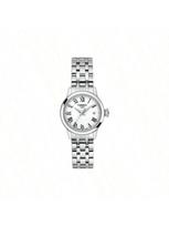 Women's quartz watch with white dial, stainless steel, elegant generous, suitable business settings daily wear. high-quality T129.210.11.013.0 balta