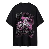 One Piece Men's and Women's T-shirt Perona Japan Anime Retro Tee Summer and Spring New Boy's Short Sleeves Parent-child Outfits 4XL