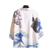 Japanese Style Happi Kimono Hanten Festival Costume Sun Protection Long Sleeve Fox Cherry Blossom Kimono Grand Festival Festival Mikoshi Event Unisex rožinė