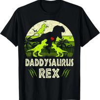 Daddy Dinosaur T Rex Daddysaurus 3 kids Matching Family T-Shirt S juoda