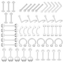 50 Pcs Belly Button Ring Lip Labret Piercings Retainer Eyebrow Tongue Barbells Cartilage Tragus Earrings Retainer 1