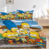 The Simpsons Family Portrait Bedding Set Comforter Cover Gift for Bedroom,Includes 1 Cover and 2 Pillowcases, No InsertB511 135x200cm