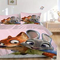3 vnt. Zootopia Nick & Judy spausdintas pledų komplektas, minkštas ir patogus pledo užvalkalas miegamojo, svečių kambario patalynės komplektas S102 135x200cm