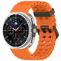 Ocean Band For Samsung Galaxy Watch 8 Strap 40mm 44mm Sport silicone Bracelet correa pulseira Galaxy Watch 8 classic 46mm Strap galaxy watch 8 44mm oranžinė