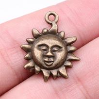 10pcs Antique Bronze Silver Color Sun Charms Pendant Jewelry Metal Alloy Jewelry Marking Sun Charms For Jewelry Making