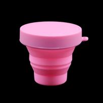 Silicone World Portable Silicone Folding Cup Mouthwash Cups Travel Outdoor Anti Drop Telescopic Cup Coffee Handcup Water Cup rožinė