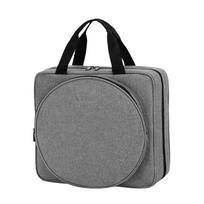 Portable Crochet Storage Bag Multiple Compartments Double Handles Cross Stitch Thread Storage Zipper Closure Padded Interior pilka