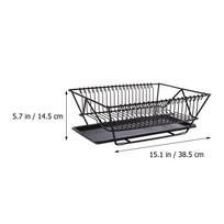 Metal Dish Drying Rack for Kitchen Countertop Heavy Duty Corrosion Resistant Draining Basket with Removable Tray Modern Stylish juoda