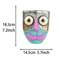 Abstract Face Planter Resin Wall Bonsai Holder Decorative Plant Pots For Fence Terrace Indoor Outdoor Home Garden Yard Balcony