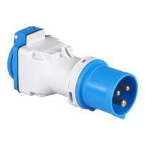 Adapter Kempingowy Cee 16A Na 230V Gniazdo Francuskie Przejściówka Kątowa