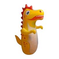 Inflatable Dinosaur Punching Bag Standing Punching Toy for Kids Durable PVC Material with Weighted Base for Stability Indoor Outdoor Use One Size geltona